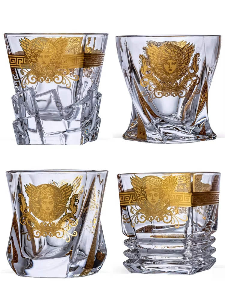 Wine Beer Liquor - Medusa Gold Head Painted Whisky Glass