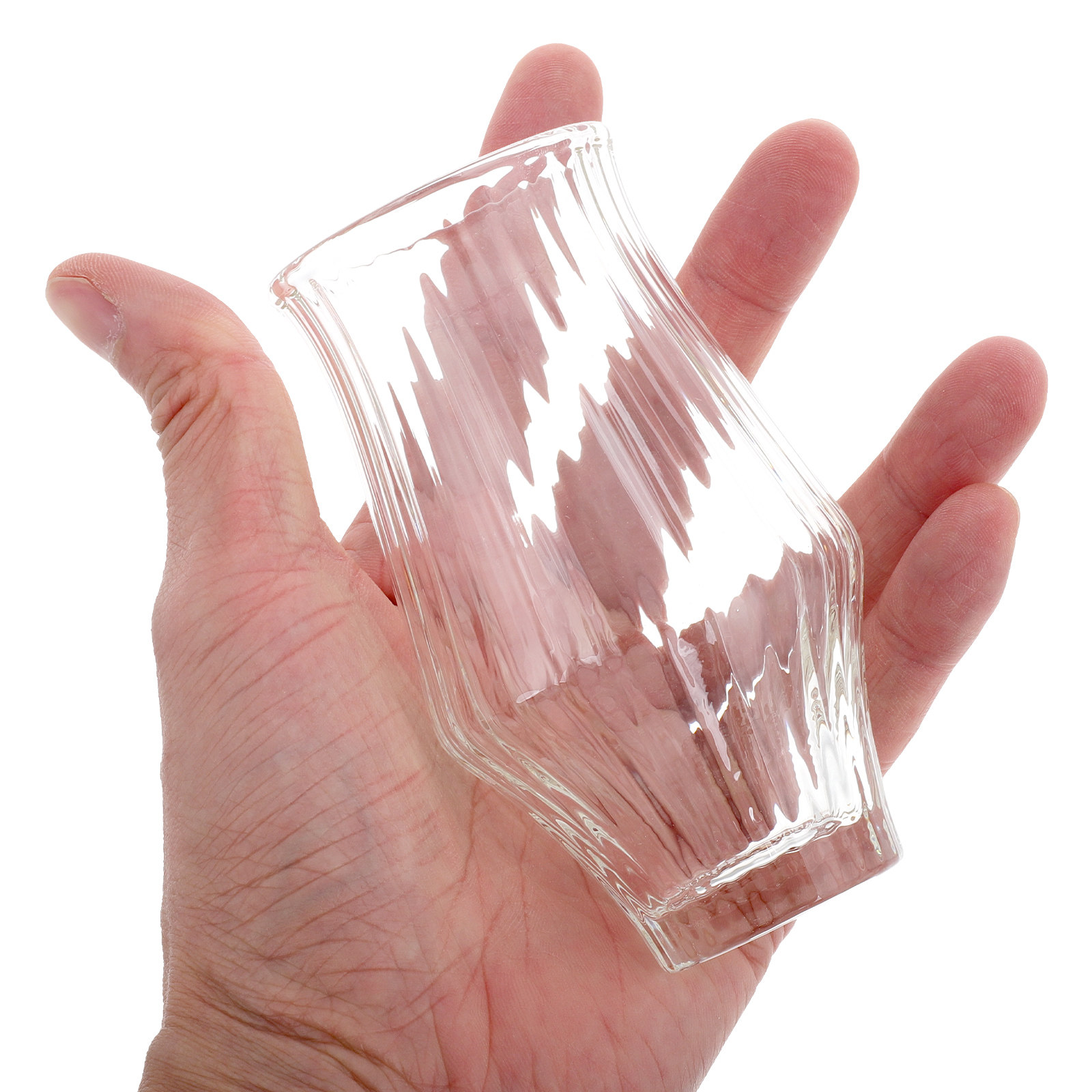 Wine Beer Glass Set - 150Ml Glass Coffee Cups Ribbed Texture