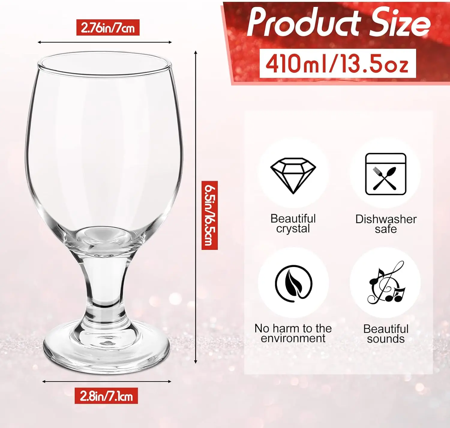 Set of 48 Clear Glasses 13.5 o - Wine Beer Glass Set avis et prix