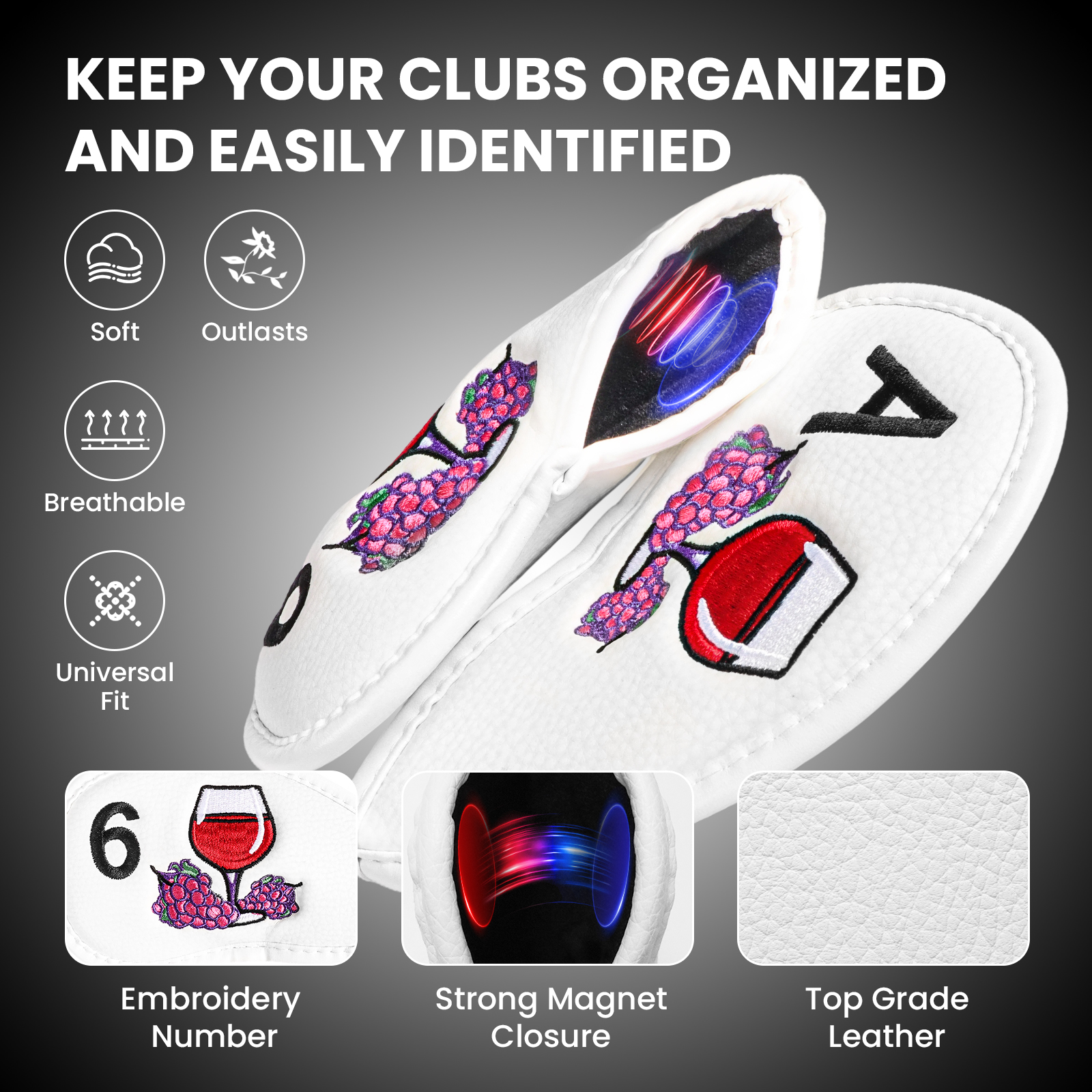 Magnetic Golf Club Head Covers - Wine & Beer Quito avis et prix