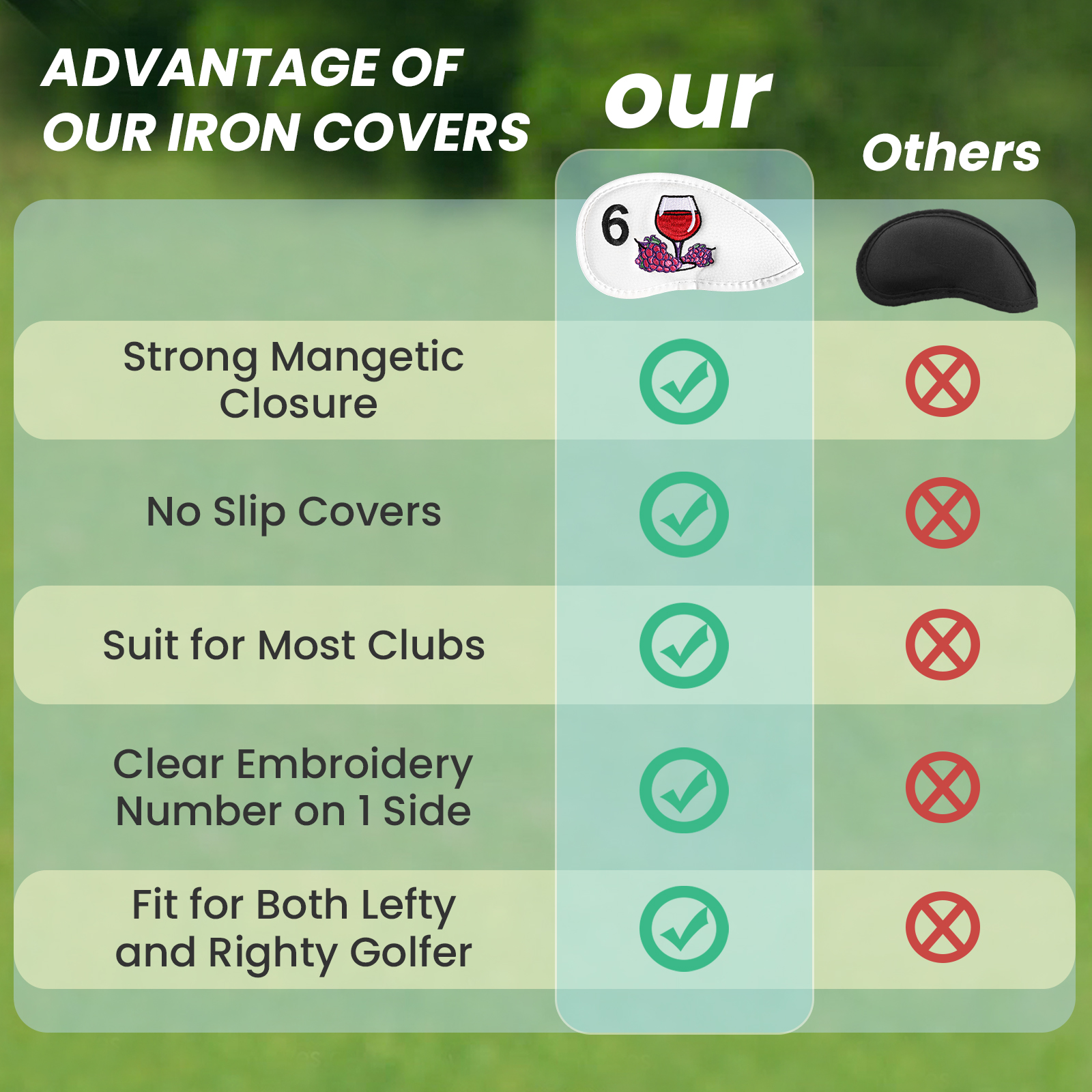 Magnetic Golf Club Head Covers - Wine & Beer Quito avis et prix