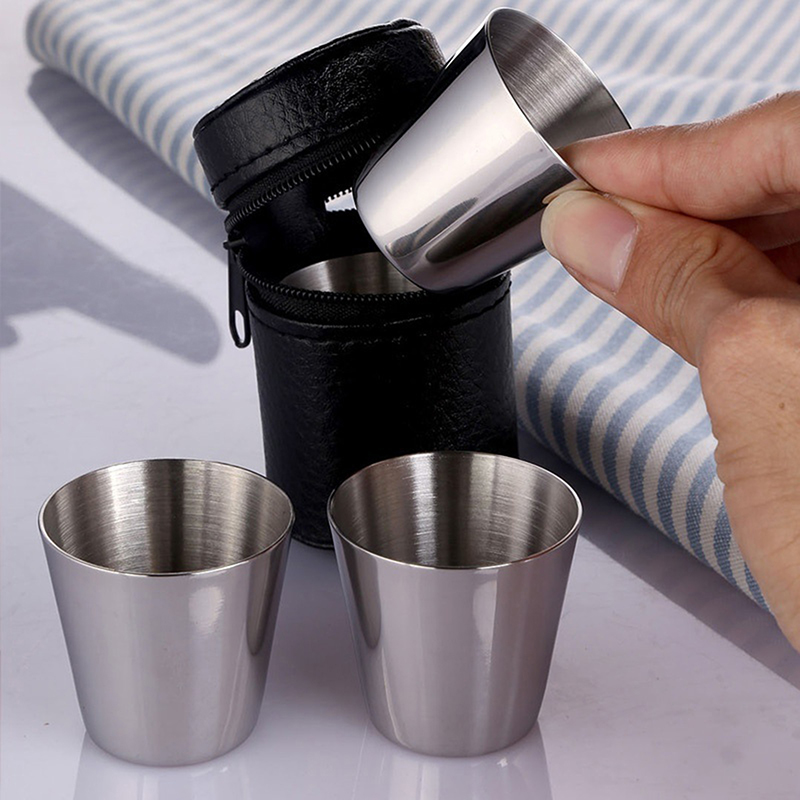 4/6Pcs Stainless Steel Cups Mi - Wine Beer Glass Set avis et prix