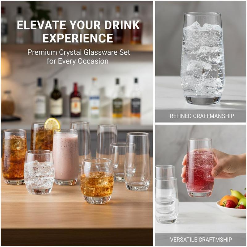Glassware Collection 16-Piece  - Wine Beer Mixed Drinks avis et prix