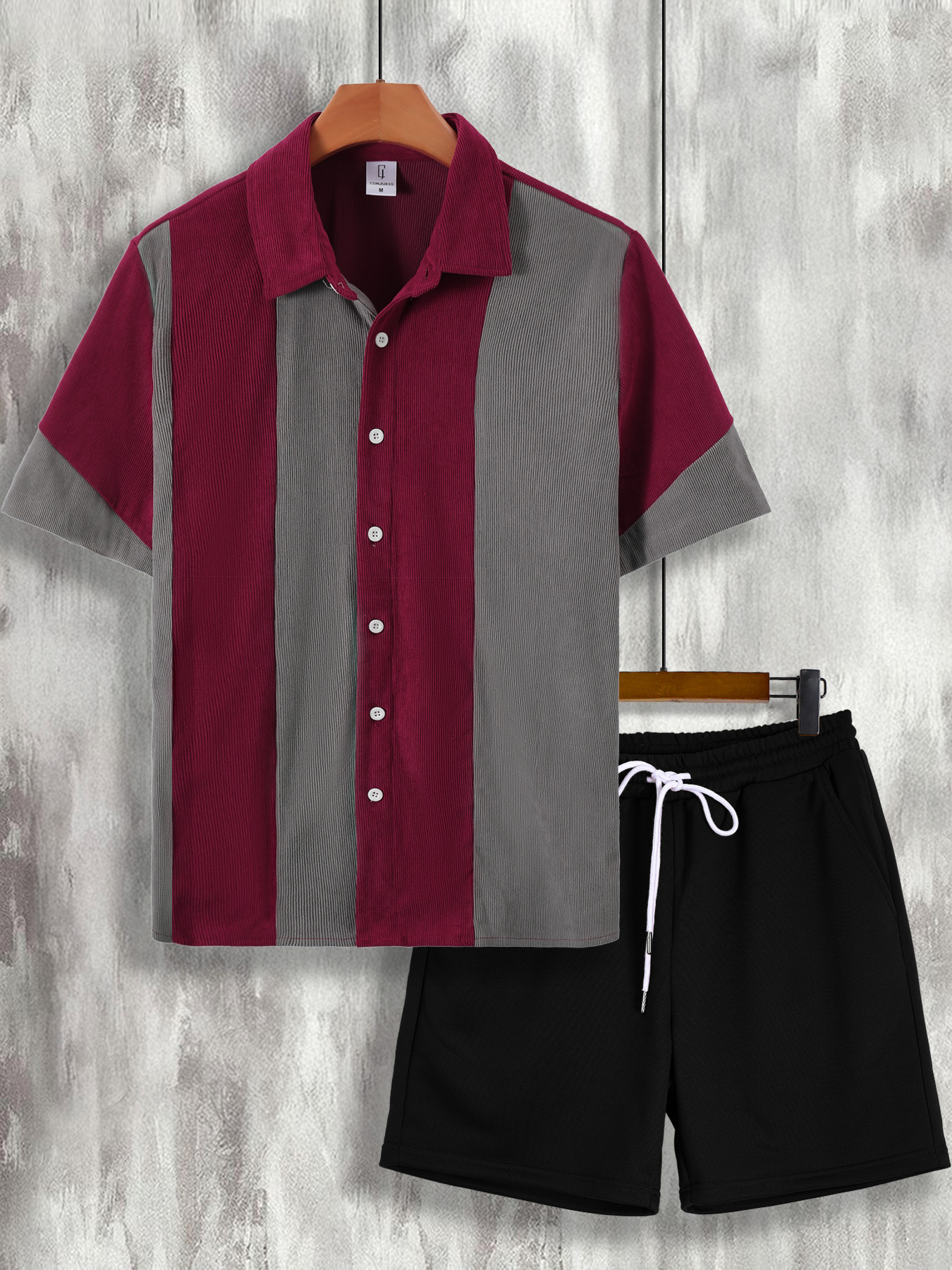Men's Wine Red & Gray Color Bl - Wine & Beer Quito avis et prix