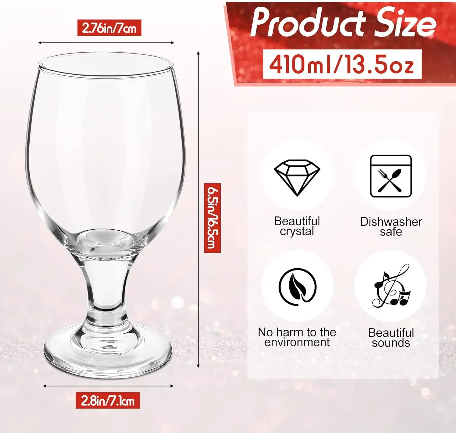 Set of 48 Clear Glasses 13.5 o - Wine Beer Glass Set avis et prix