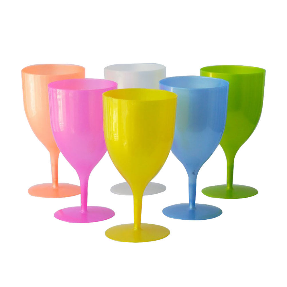 6Pcs Colorful Plastic Goblet S - Wine Beer Glass Set avis et prix
