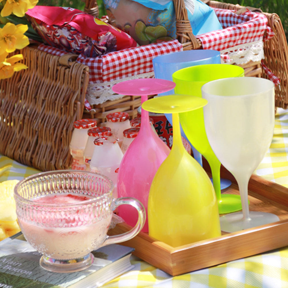 6Pcs Colorful Plastic Goblet S - Wine Beer Glass Set avis et prix