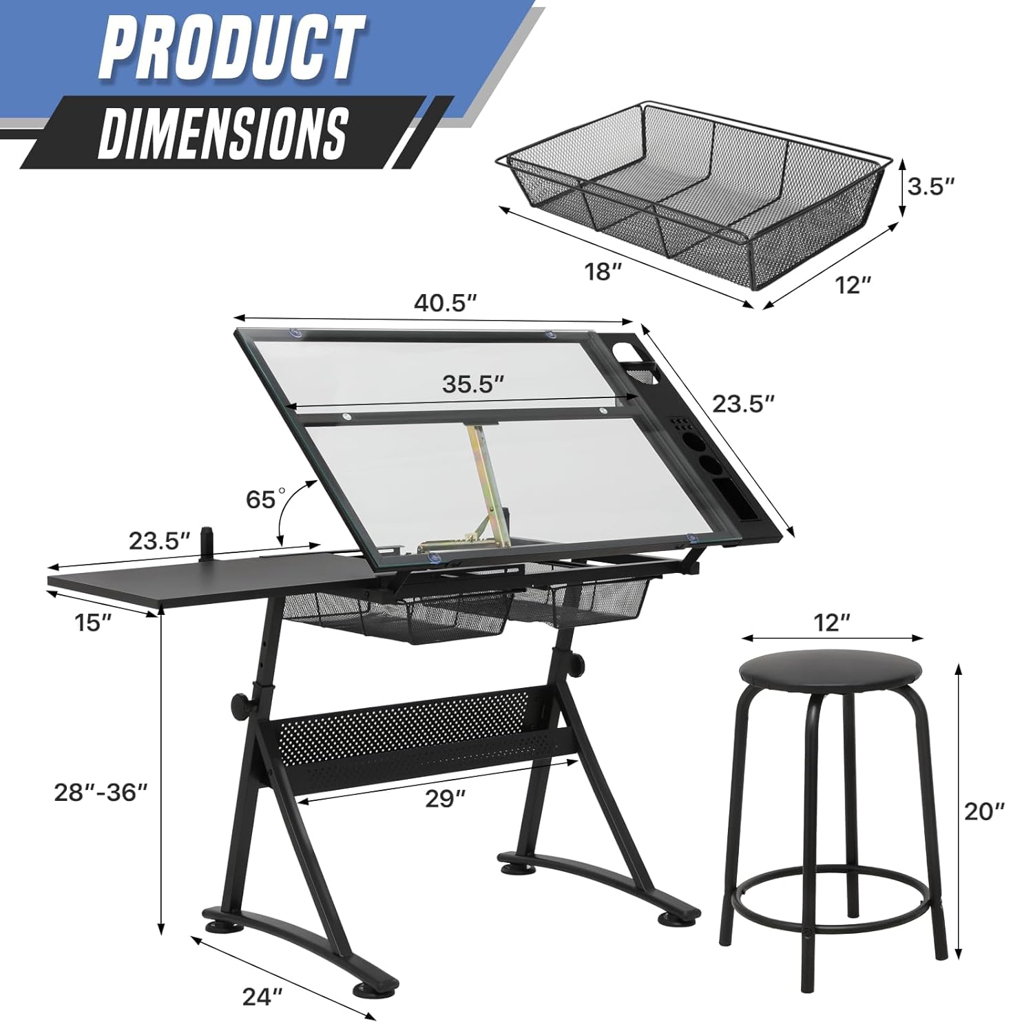 Drafting Table with Height Adj - Cocktail Shaker Set avis et prix