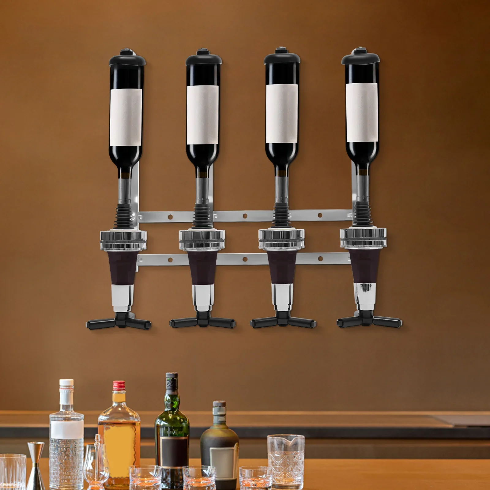 4-Bottle Wall Mount Liquor Dis - Wine Beer Liquor avis et prix