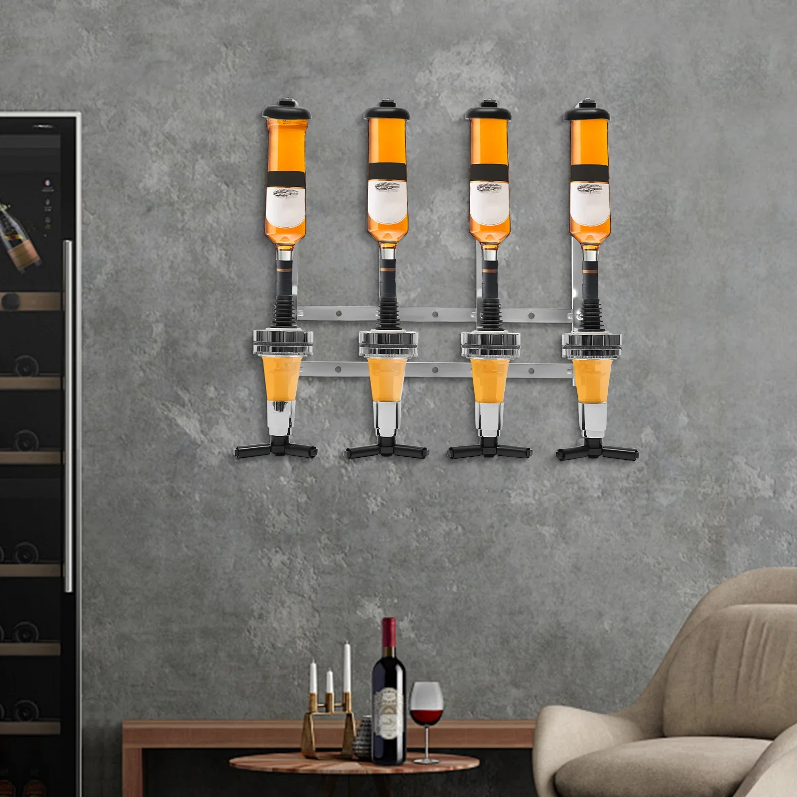 4-Bottle Wall Mount Liquor Dis - Wine Beer Liquor avis et prix