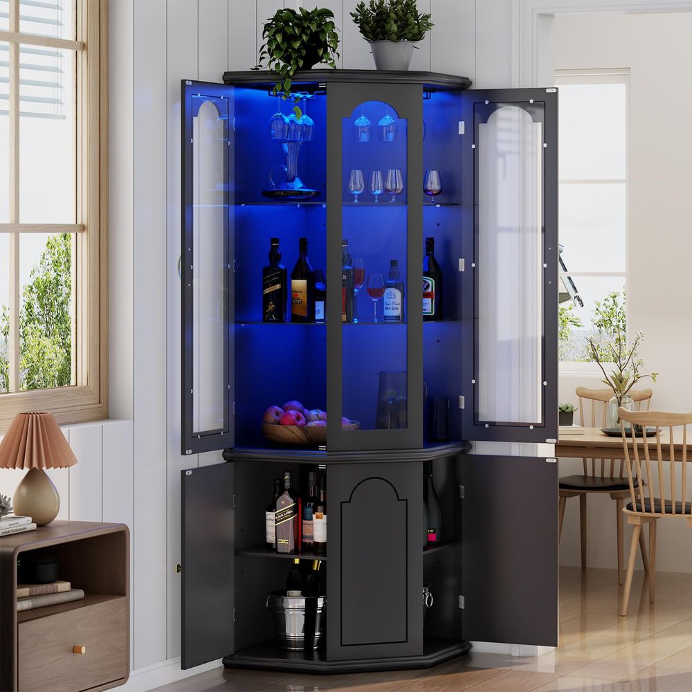 Corner Bar Cabinet w LED Light - Wine & Beer Quito avis et prix