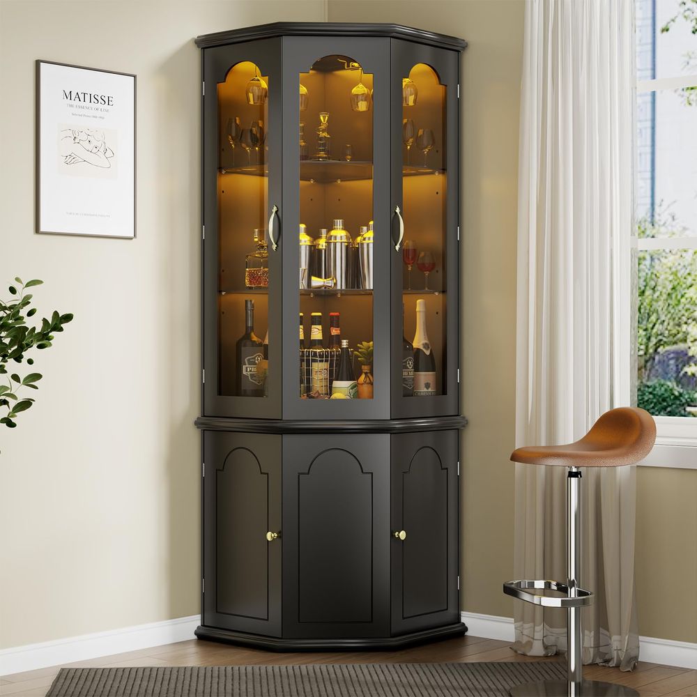 Corner Bar Cabinet w LED Light - Wine & Beer Quito avis et prix